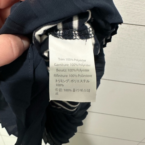 J Crew Navy/White Stripe Top Size Large - Picture 4 of 7
